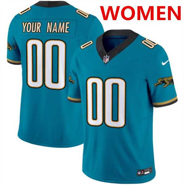 Womens Jacksonville Jaguars Active Player Custom Teal 2024 F.U.S.E. Prowler Throwback Vapor Limited Stitched Football Jersey->customized nfl jersey->Custom Jersey